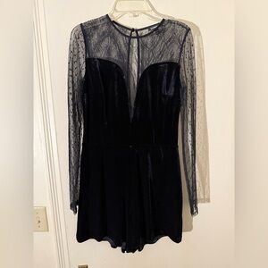 Express Sheer Black Lace romper